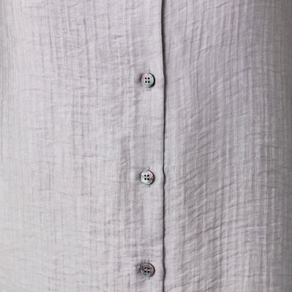 MYSTREE Light Purple Textured Button-Up Blouse, Long Sleeve Collared Shirt - Picture 5 of 5